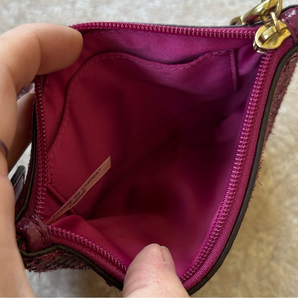 COACH Leather Zippered Wristlet Snakeskin Raspberry Pink Embossed Python Exotic - Picture 11 of 15